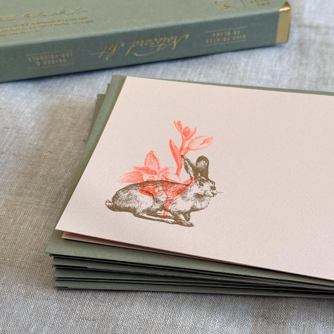 Rabbit with Daffodil - Set of 10 Notecards with Envelopes