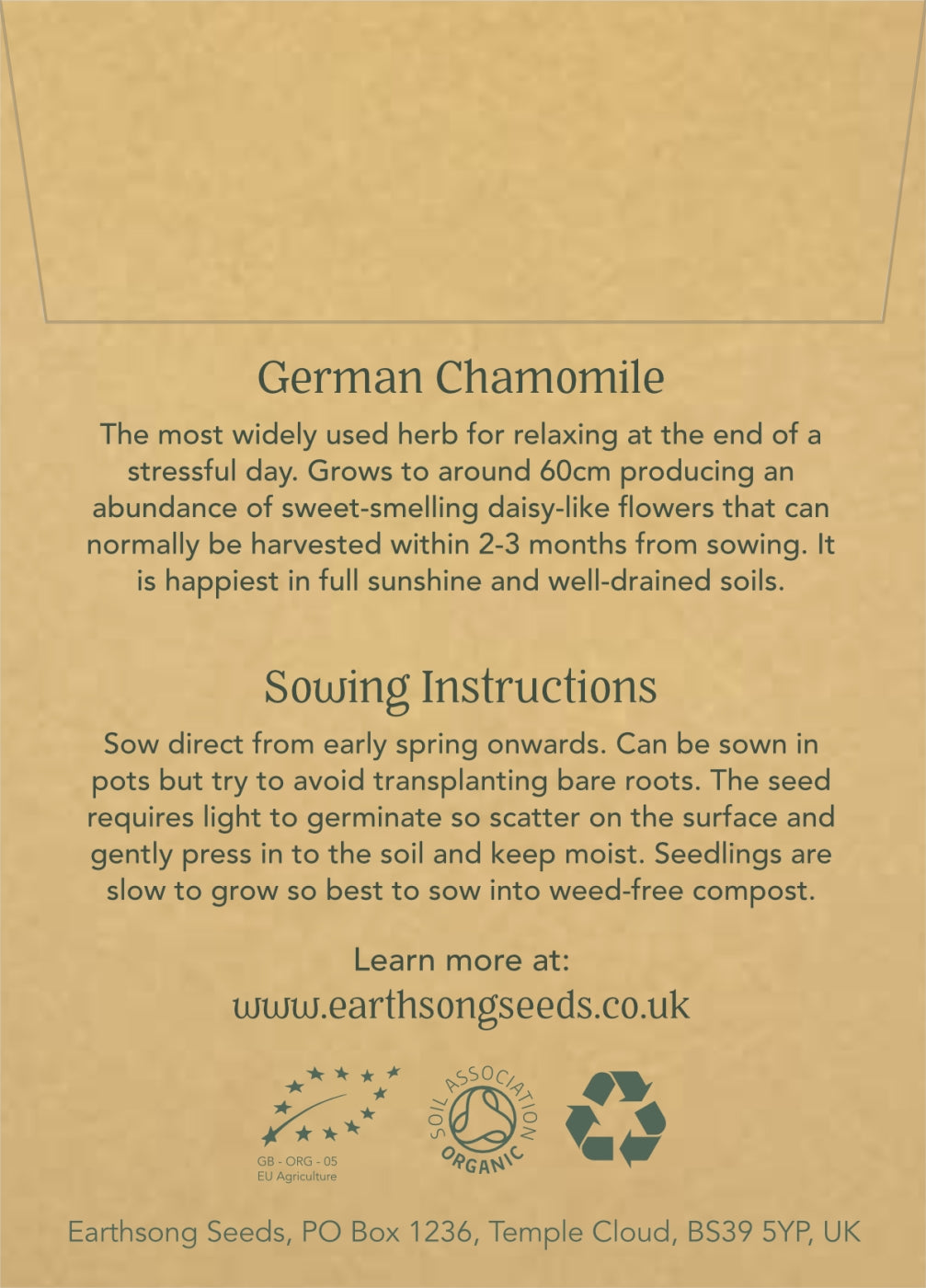 German Chamomile - Seed Packet
