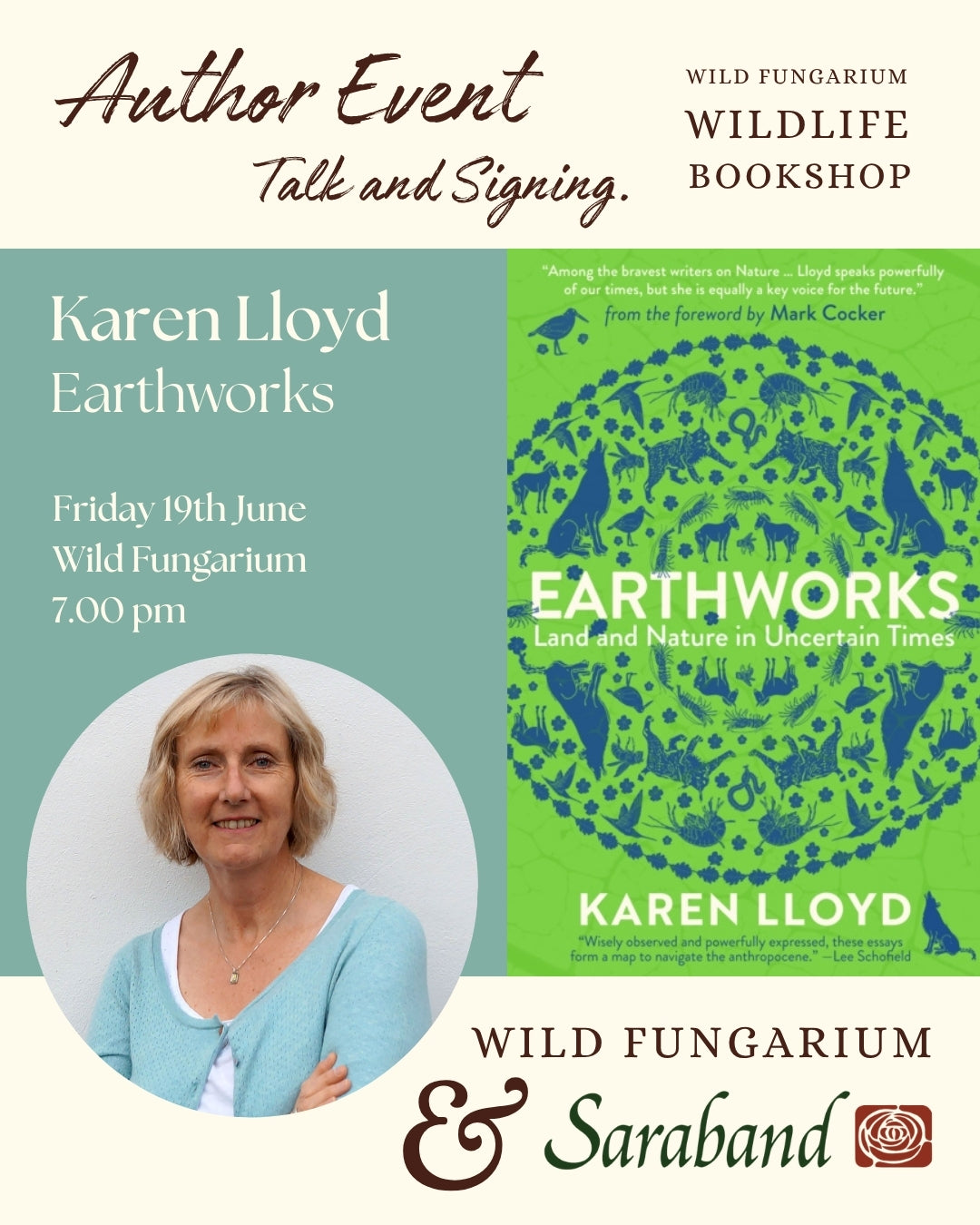 19th June - Karen Lloyd 'Earthworks: Land and Nature in Uncertain Times'