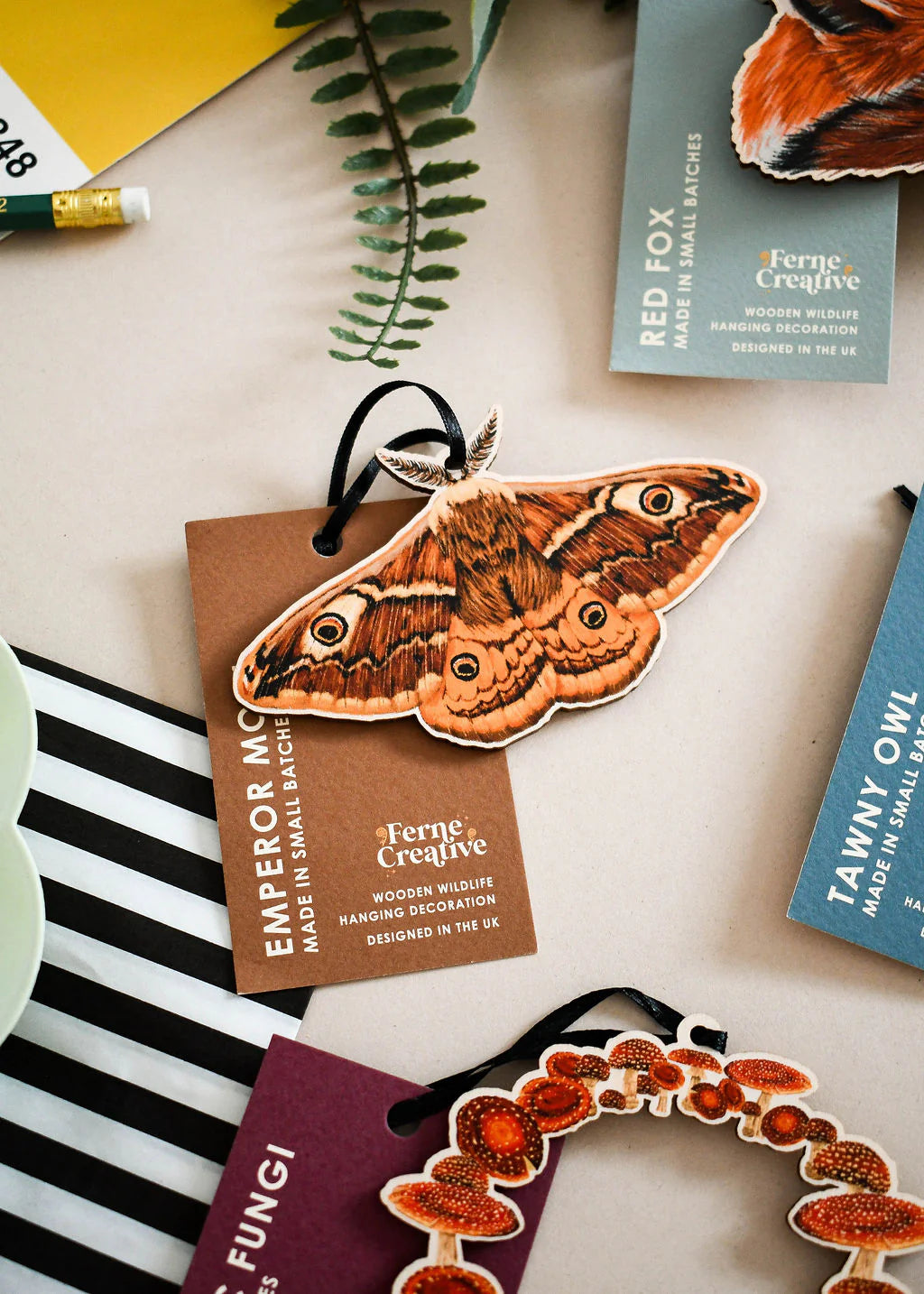 Emperor Moth - Wooden Decoration
