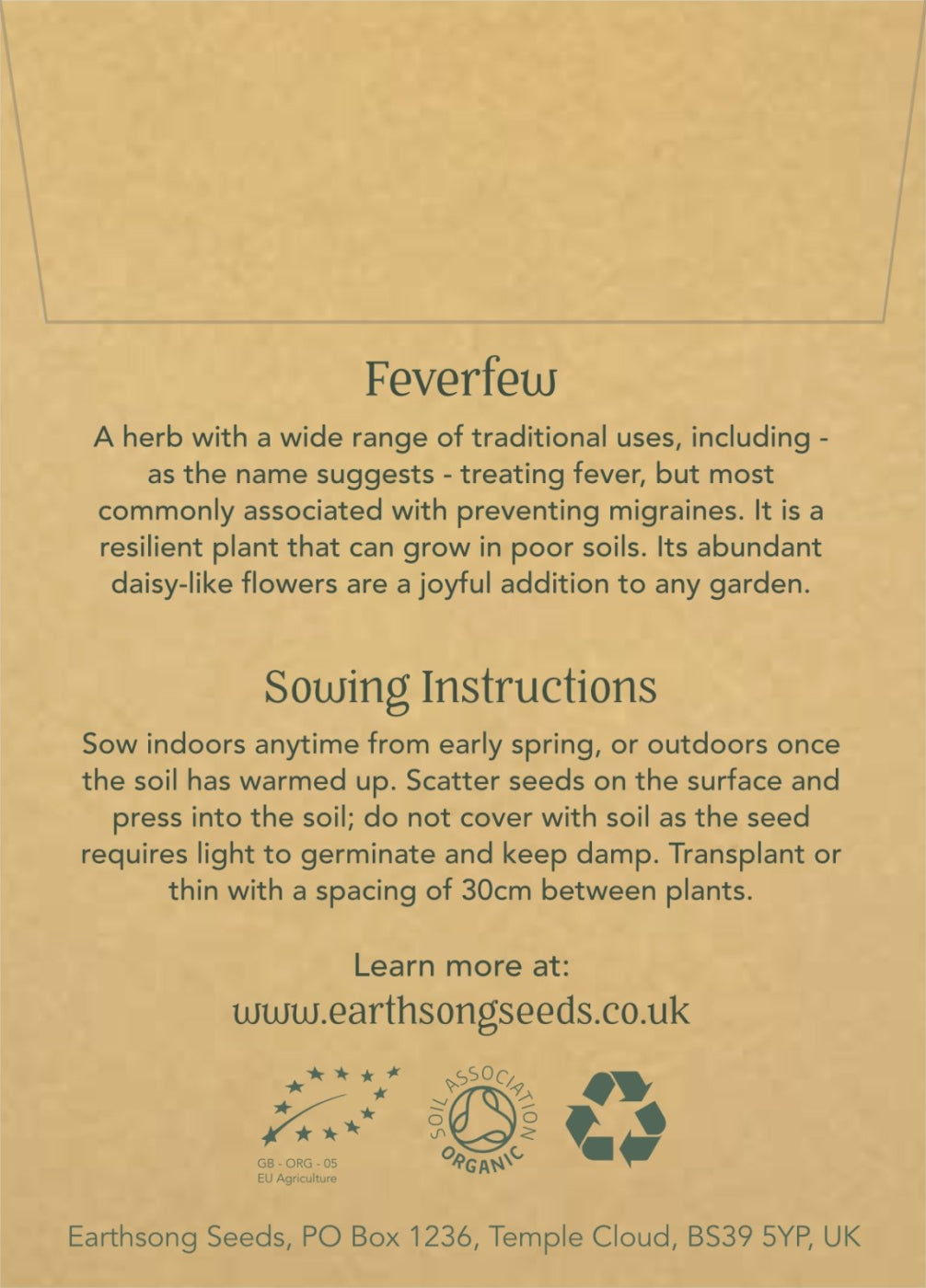 Feverfew - Seed Packet
