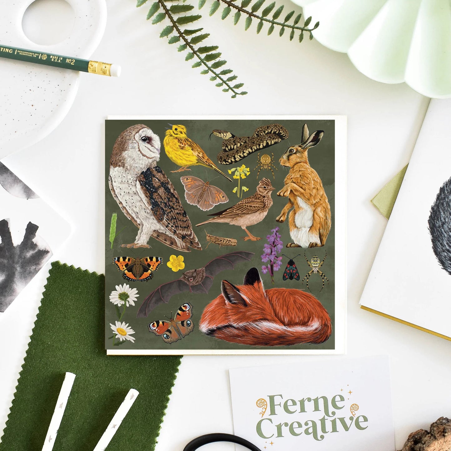 Grassland Wildlife - Greetings Card