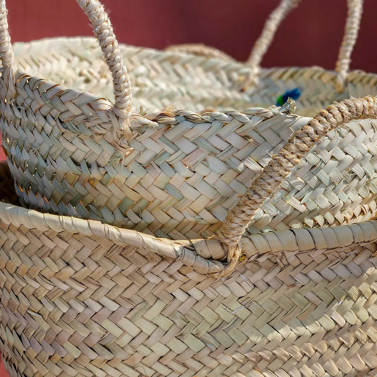 Hand Embroidered Market Basket - Cosmos