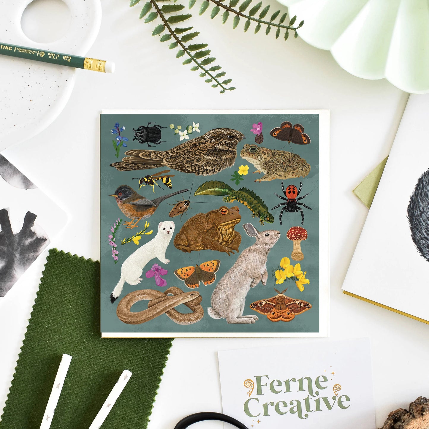 Heathland Wildlife - Greetings Card