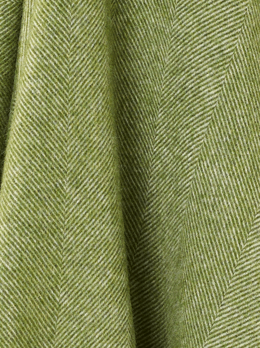 Herringbone Pure Wool Throw - Apple