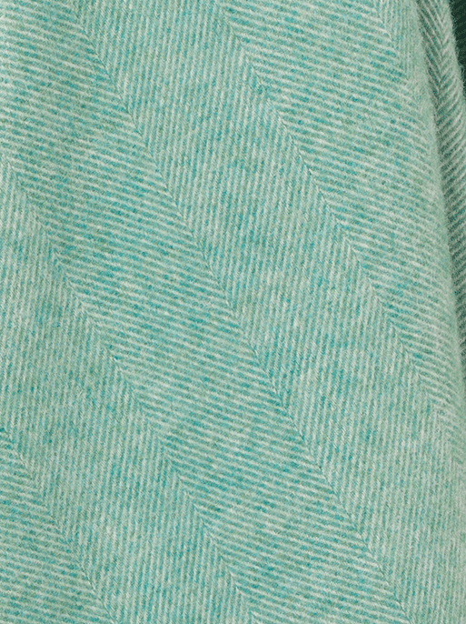 Herringbone Pure Wool Throw - Aqua