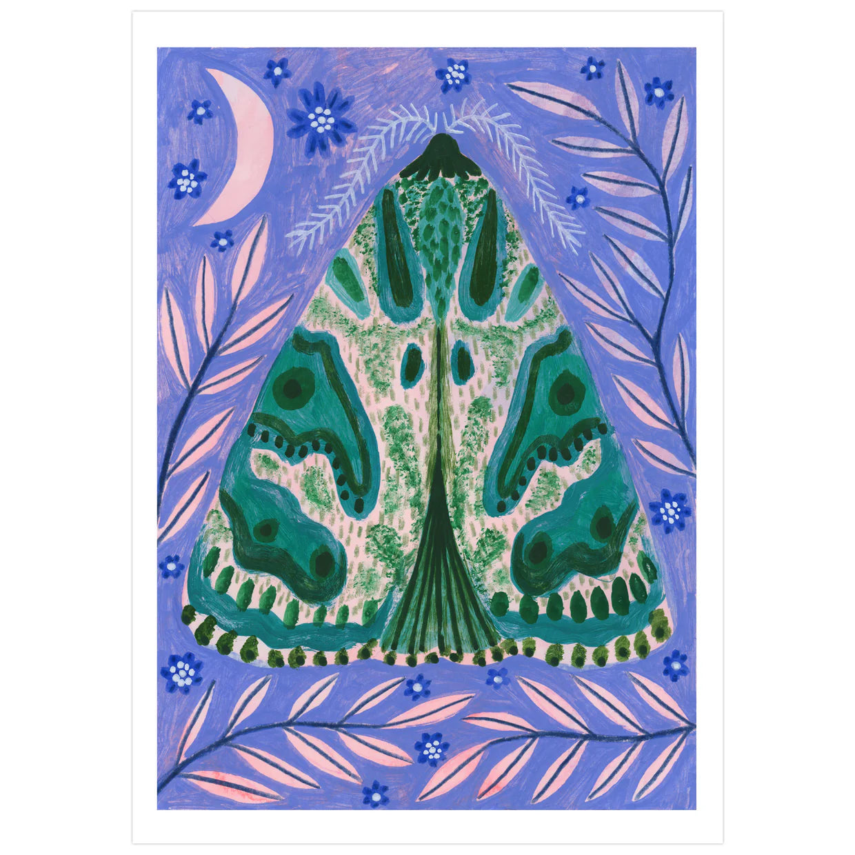 Teal Luna Moth Art Print