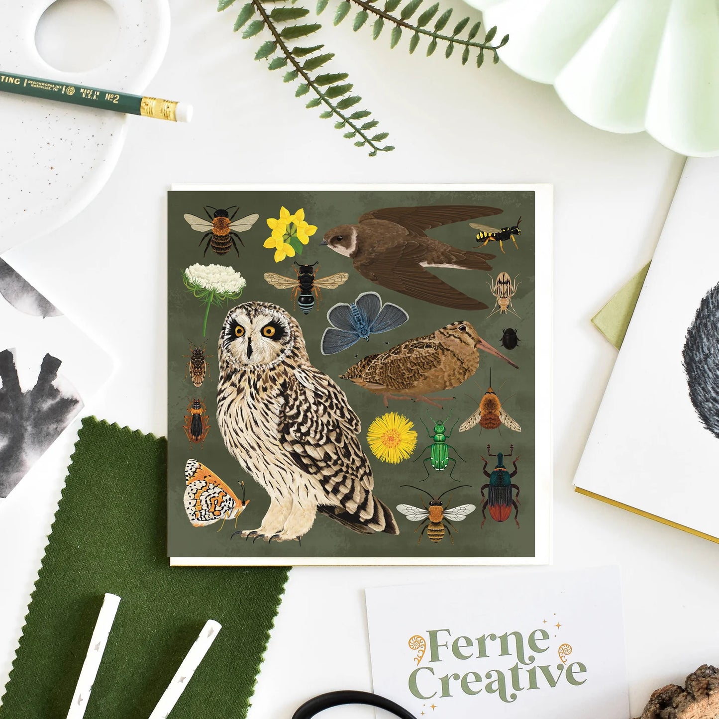 Soft Cliff Wildlife - Greetings Card