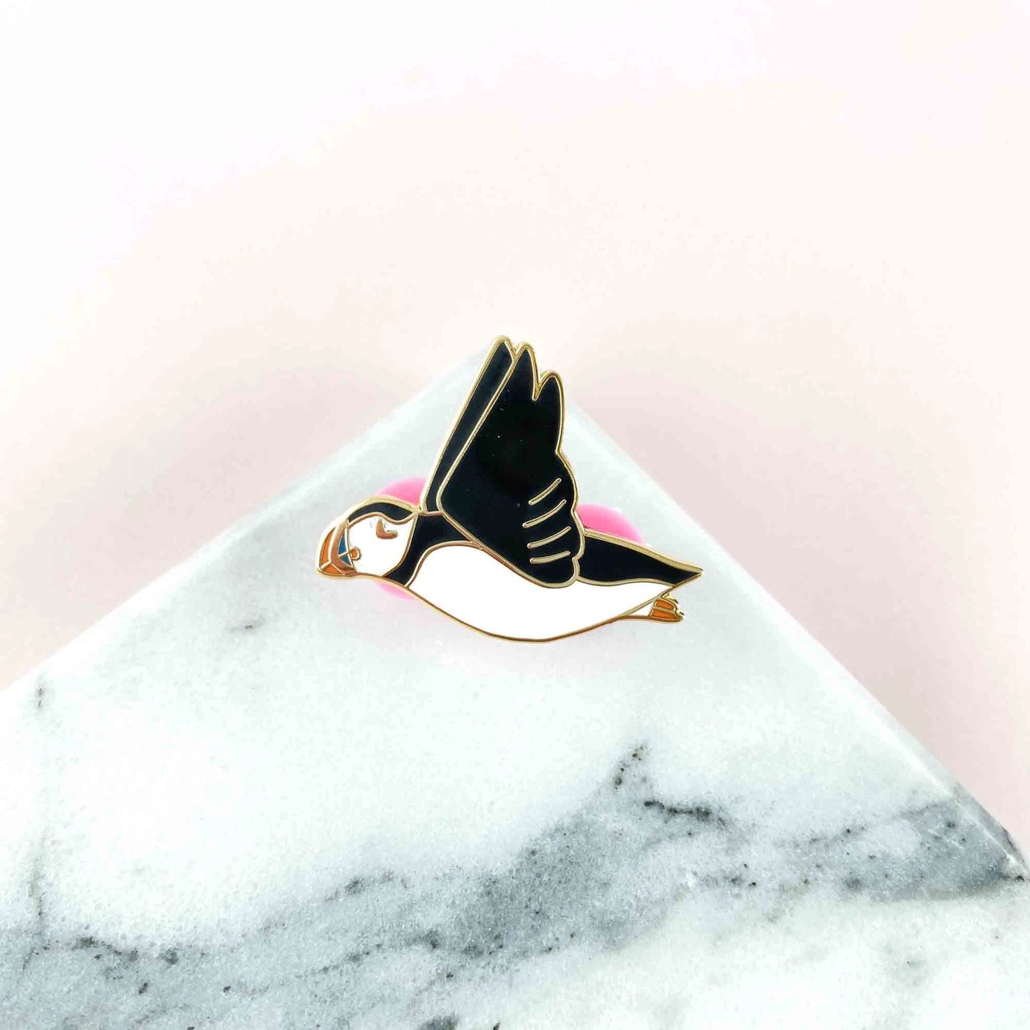 Flying Puffin Enamel Pin