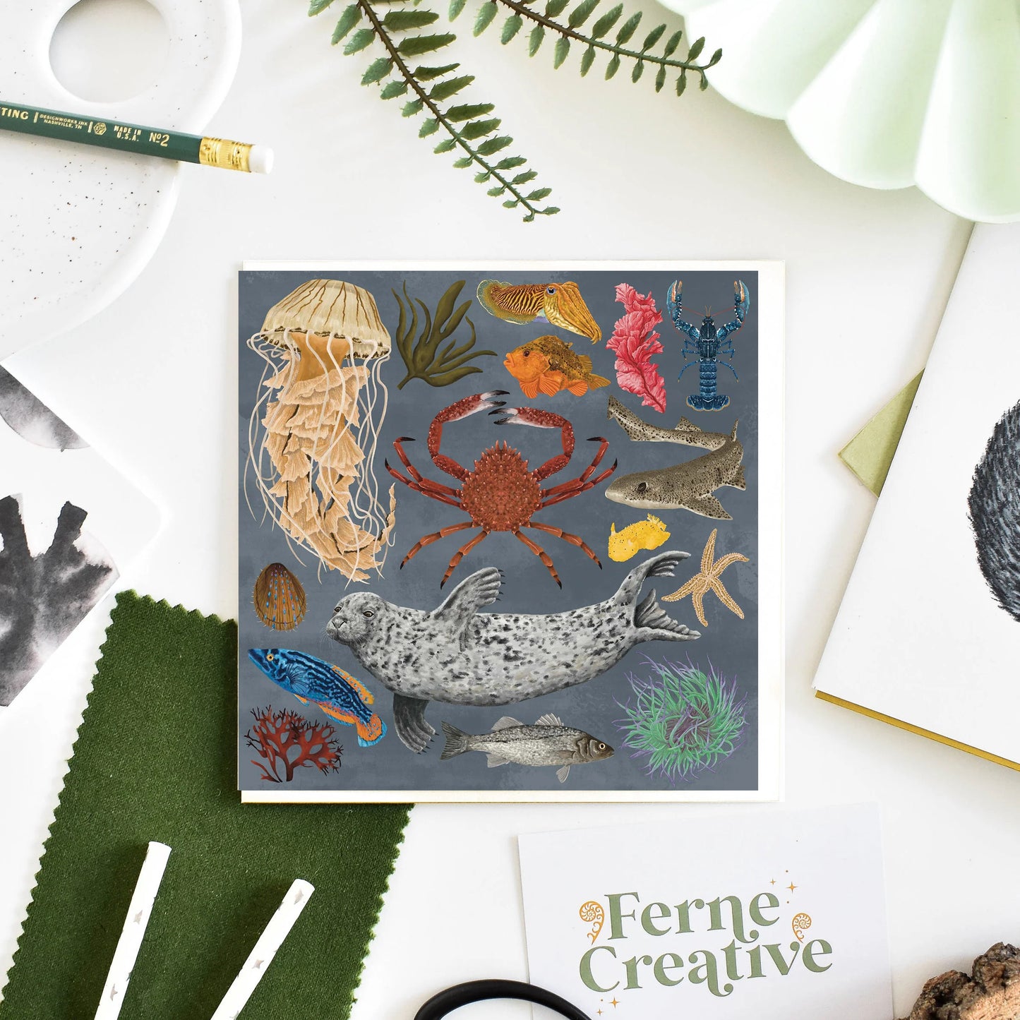 Kelp Forest Marine Wildlife - Greetings Card