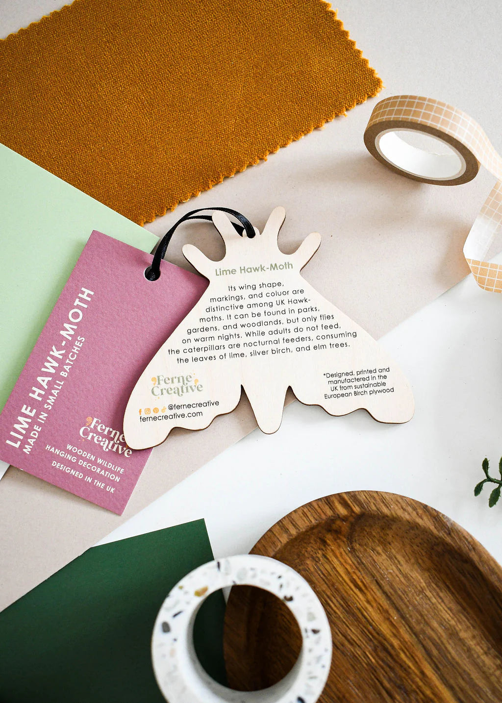 Lime Hawk-Moth - Wooden Decoration