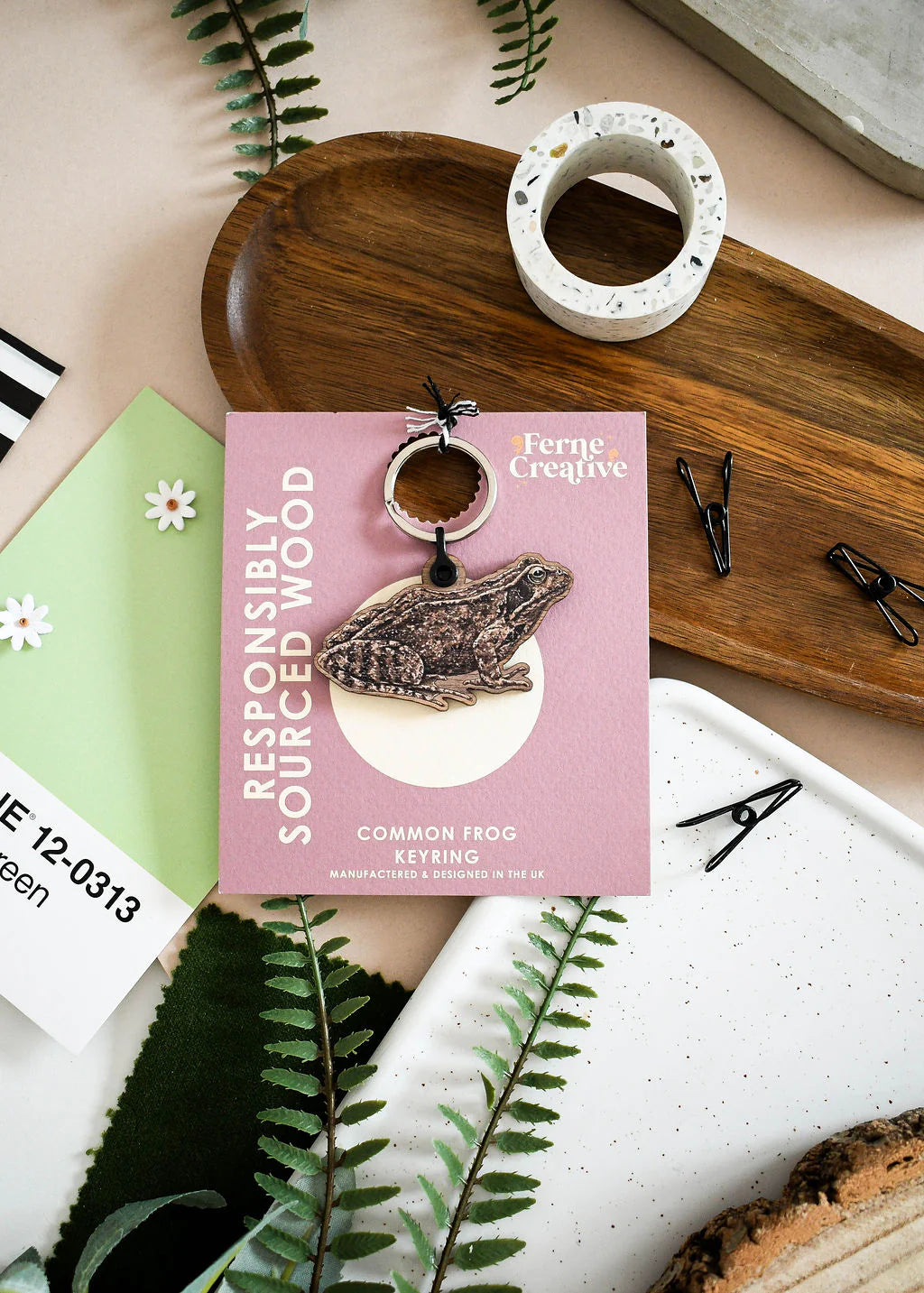 Common Frog - Wooden Keyring