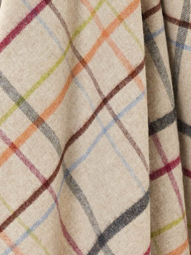 Variegated Windowpane Design Merino Throw