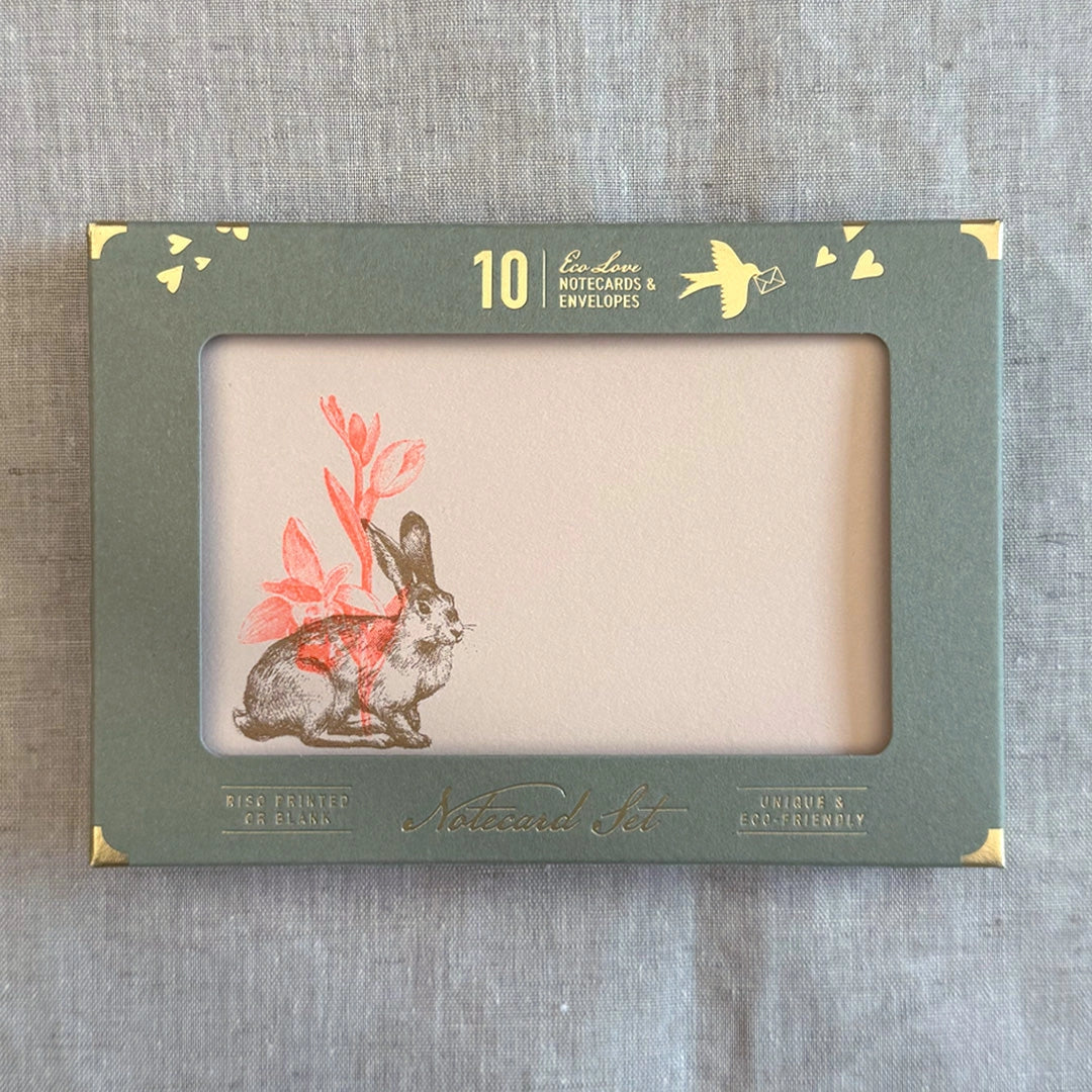 Rabbit with Daffodil - Set of 10 Notecards with Envelopes