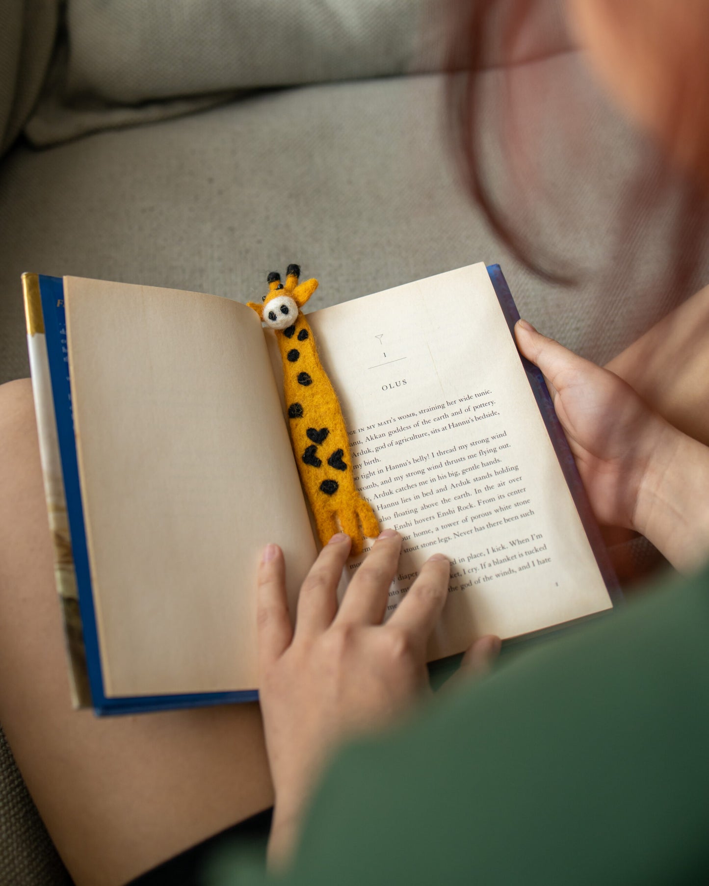 Handmade Felted Giraffe Bookmark