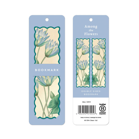 Blue Nymphaea-Caerulea Scalloped Bookmark
