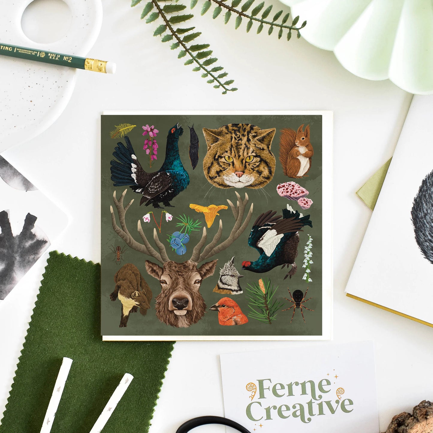 Caledonian Forest Wildlife - Greetings Card