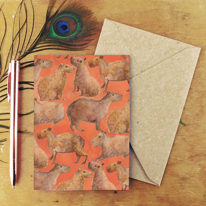 Chill of Capybaras Greetings Card