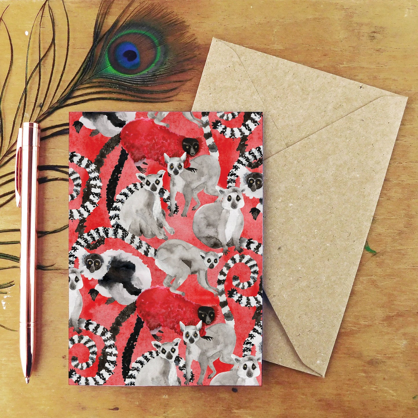 Conspiracy of Lemurs Greetings Card