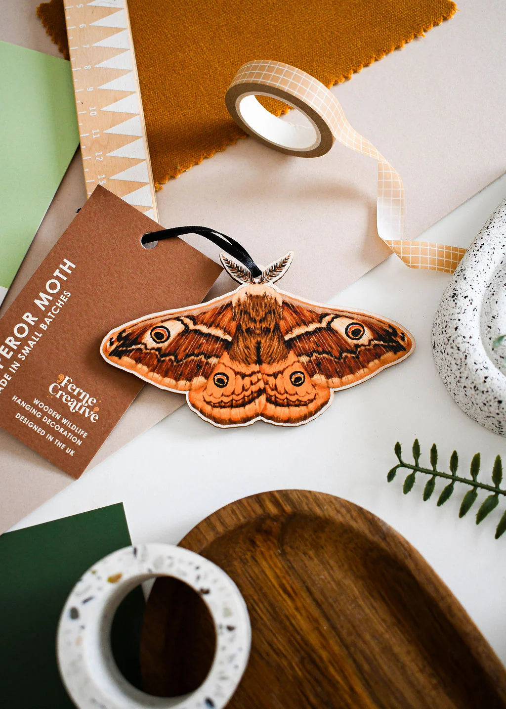 Emperor Moth - Wooden Decoration