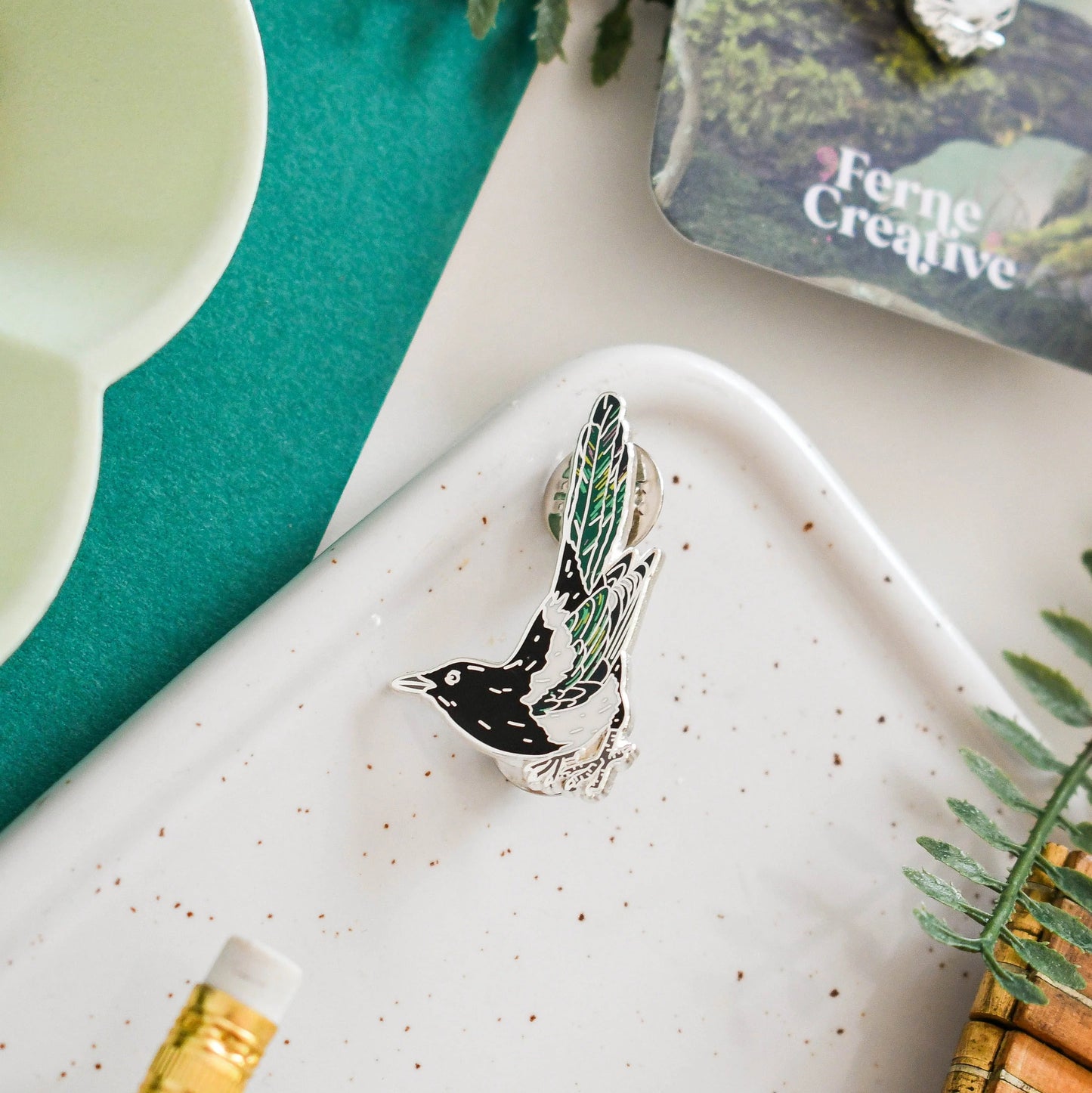 Eurasian Magpie  - Enamel Pin