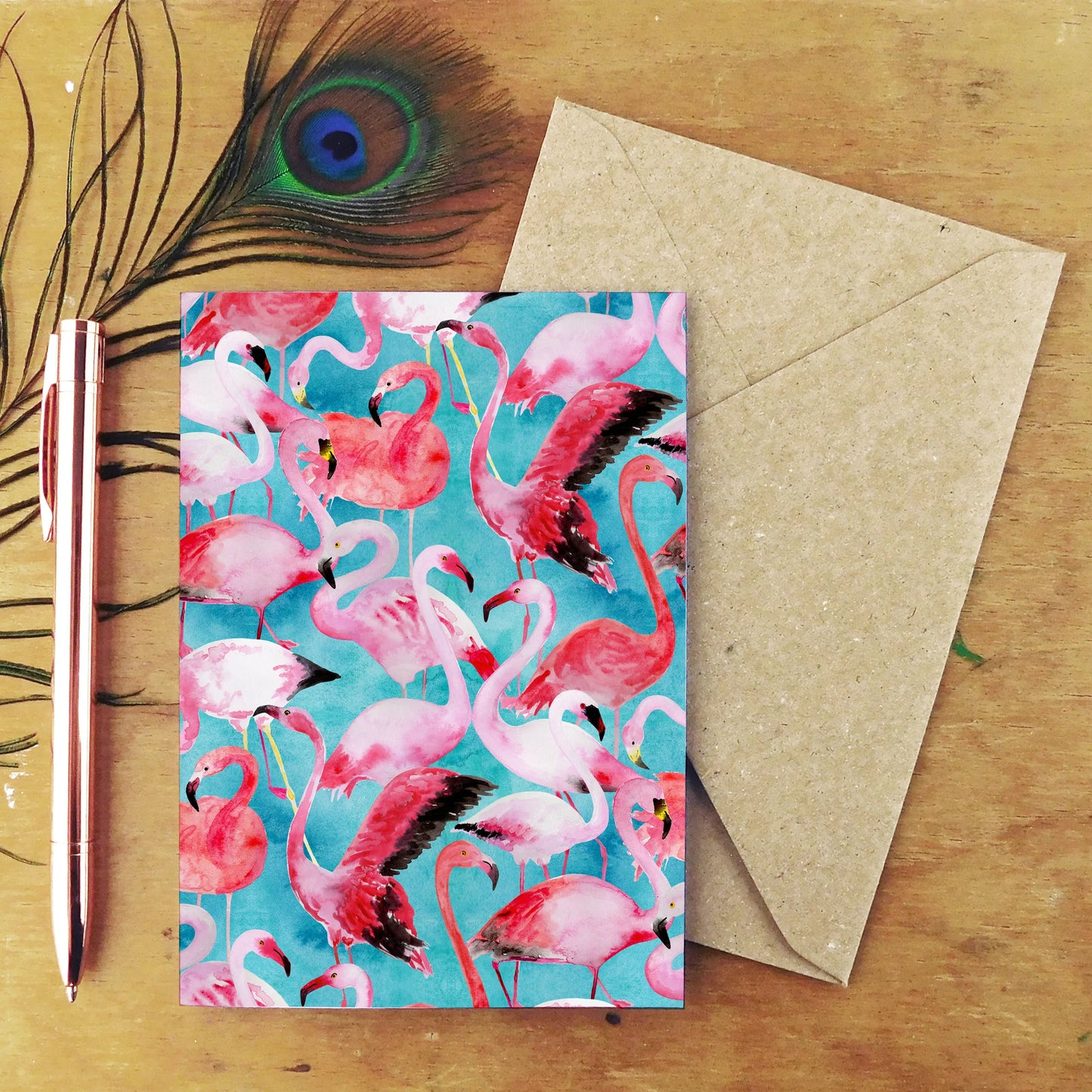 Flamboyance of Flamingos Greetings Card
