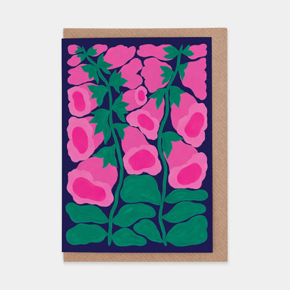 Foxglove Pink WWF - Greetings Card