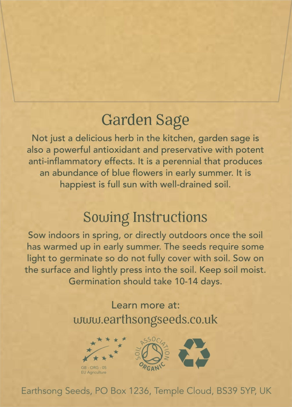 Garden Sage - Seed Packet