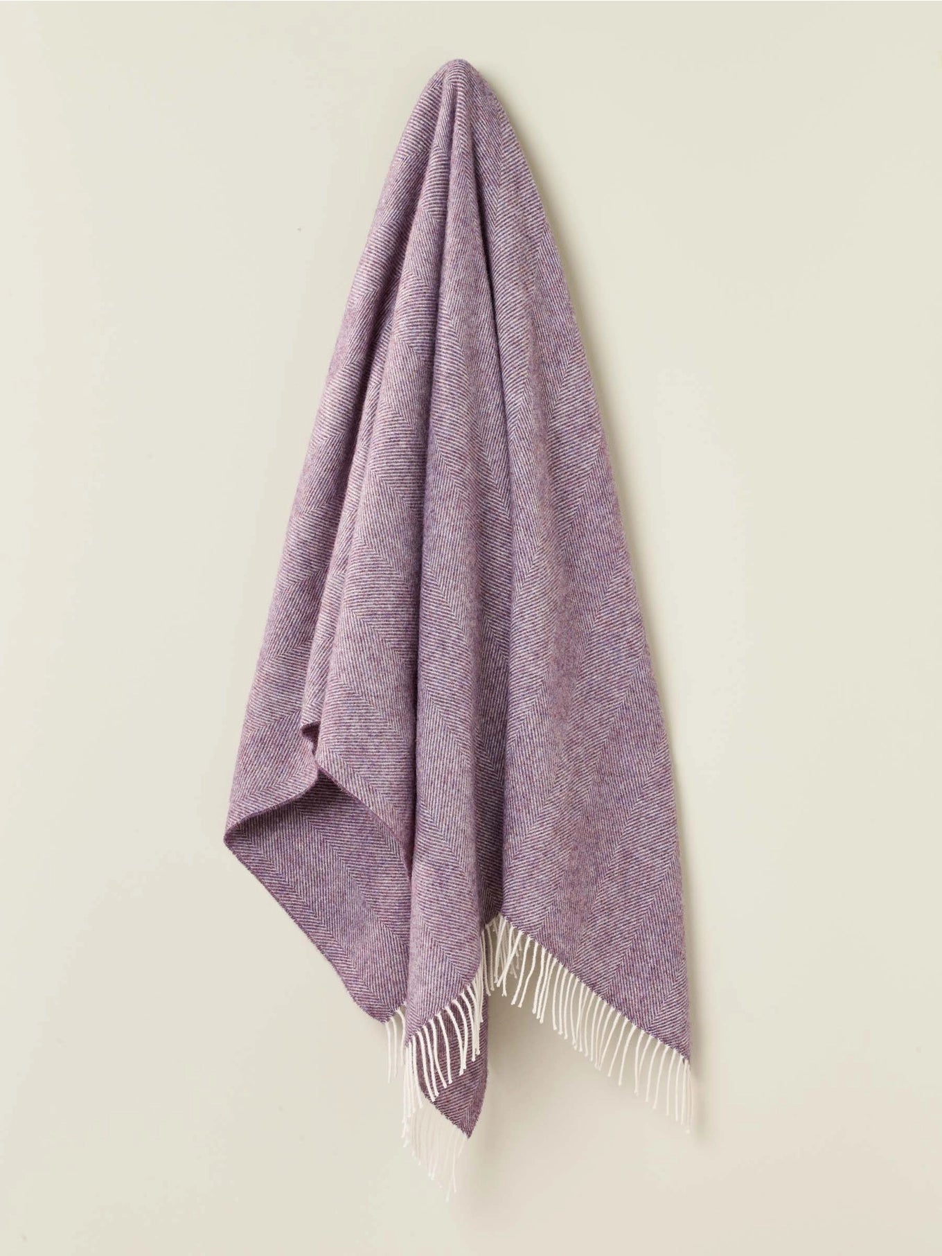 Herringbone Pure Wool Throw - Lavender