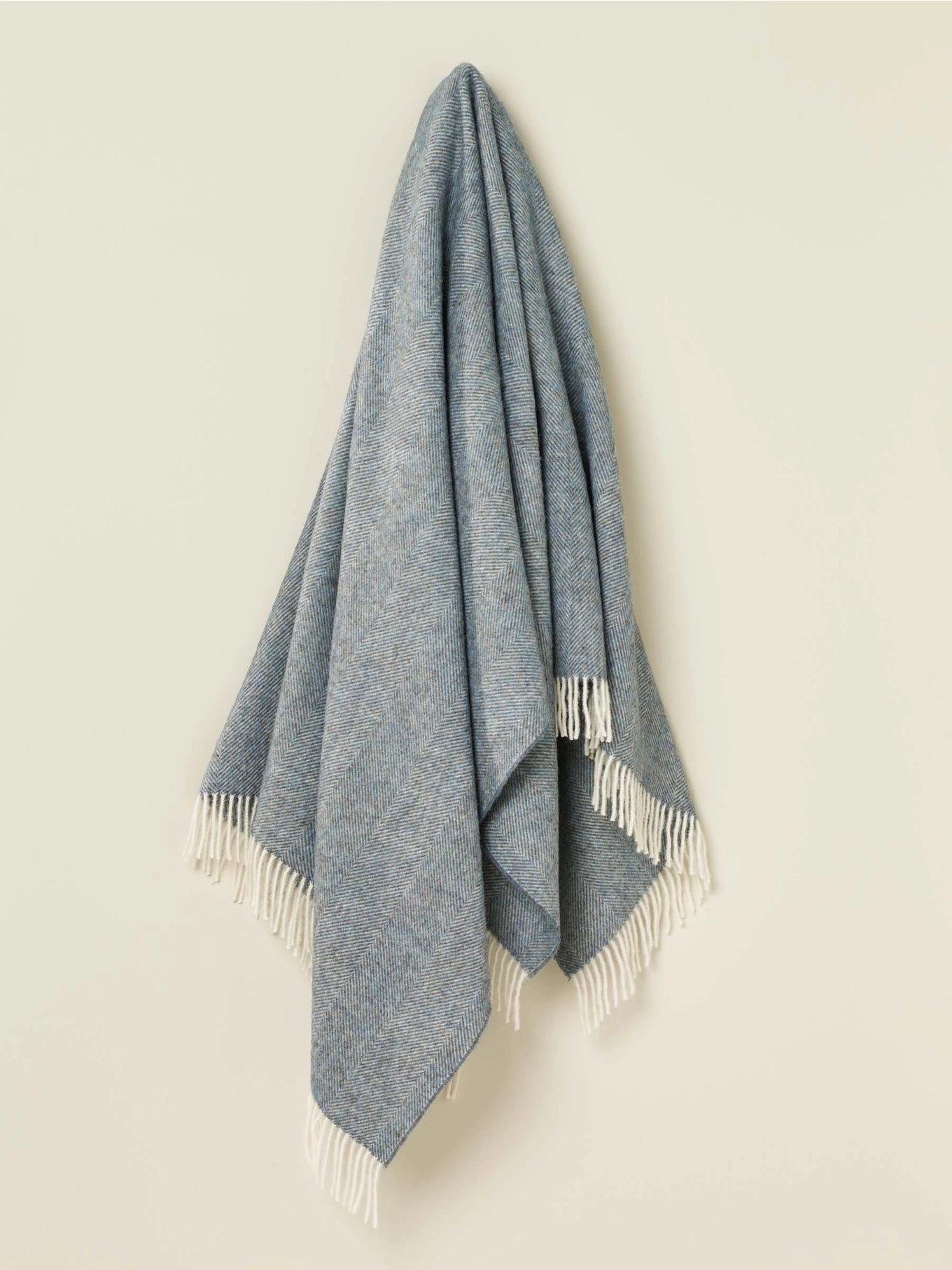 Herringbone Pure Wool Throw - Teal