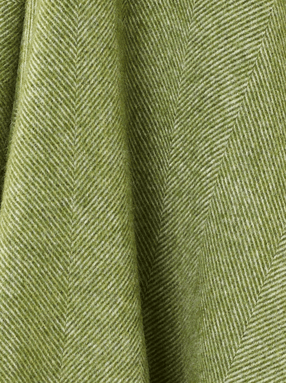 Herringbone Pure Wool Throw - Apple