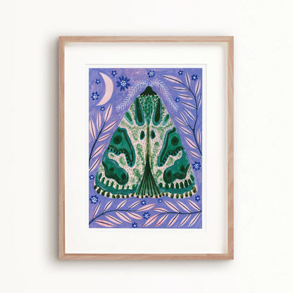 Teal Luna Moth Art Print