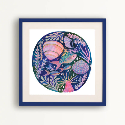 Rock Pool: Fish, Shell and Sea Anemone -  Art Print