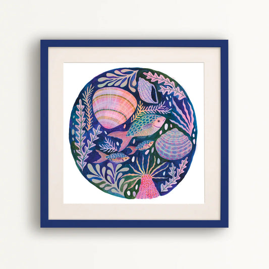 Rock Pool: Fish, Shell and Sea Anemone -  Art Print