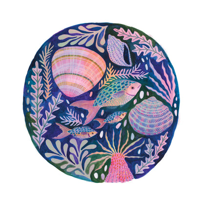 Rock Pool: Fish, Shell and Sea Anemone -  Art Print
