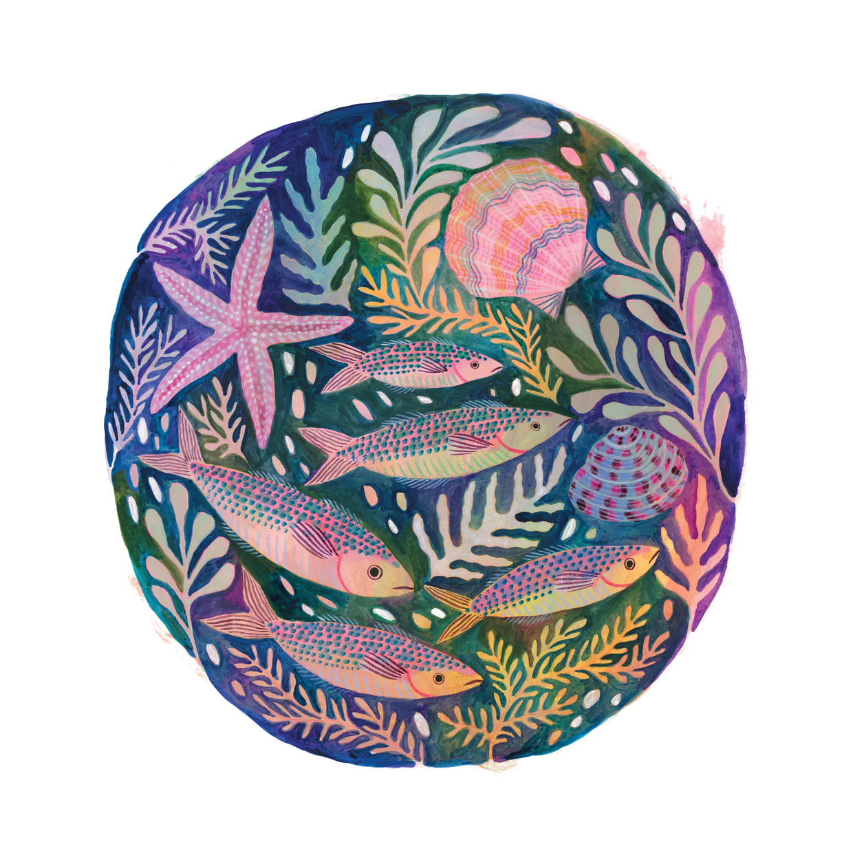 Rock Pool: Fish, Shell and Starfish No. 2 -  Art Print
