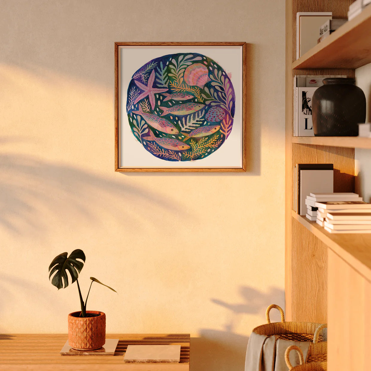 Rock Pool: Fish, Shell and Starfish No. 2 -  Art Print