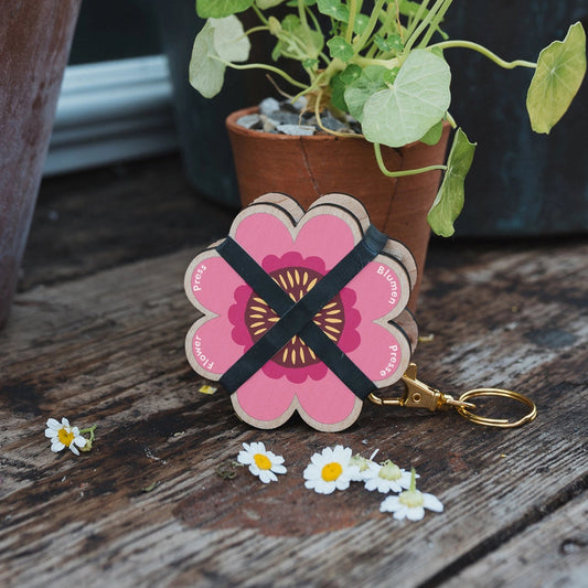 Keyring Flower Press - Pinks & Blues