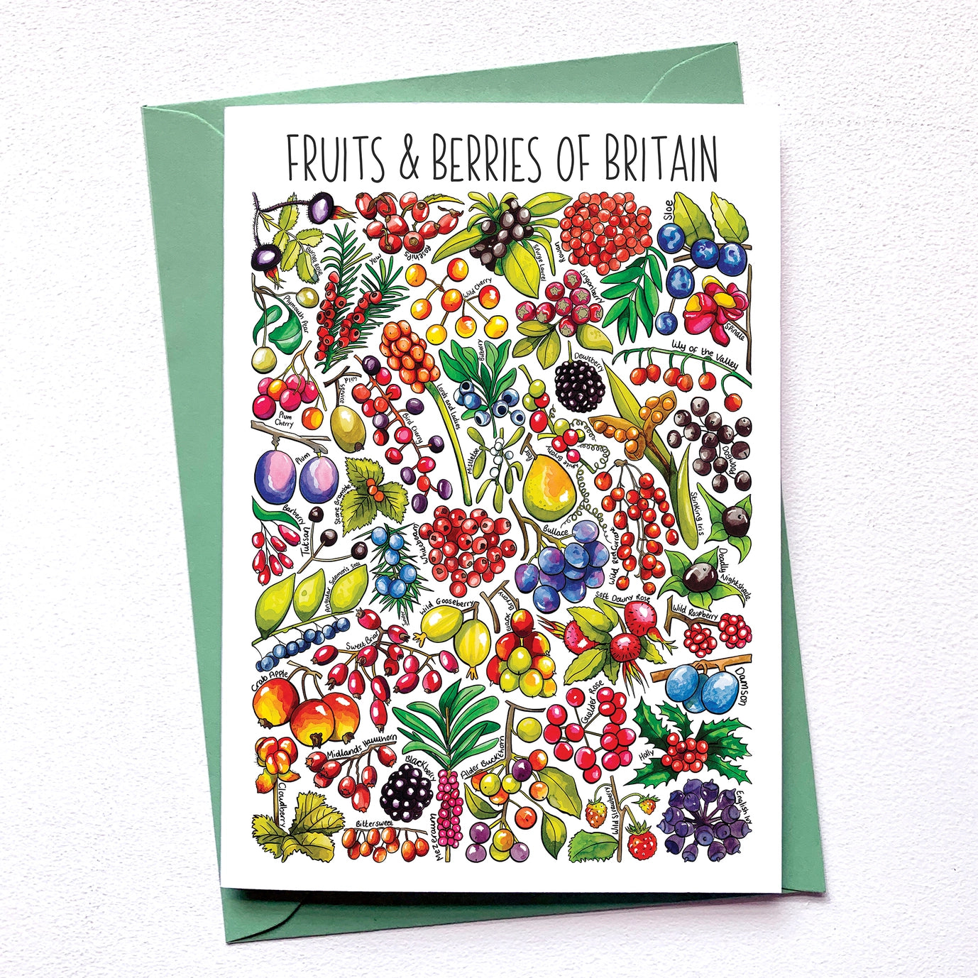 Fruits & Berries of Britain - Greetings Card