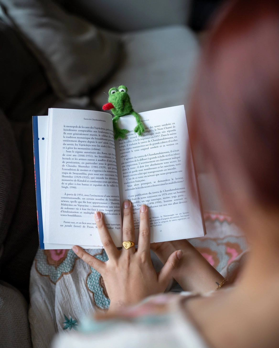 Handmade Felted Frog Bookmark