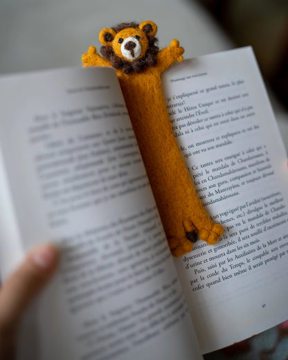 Handmade Felted Lion Bookmark