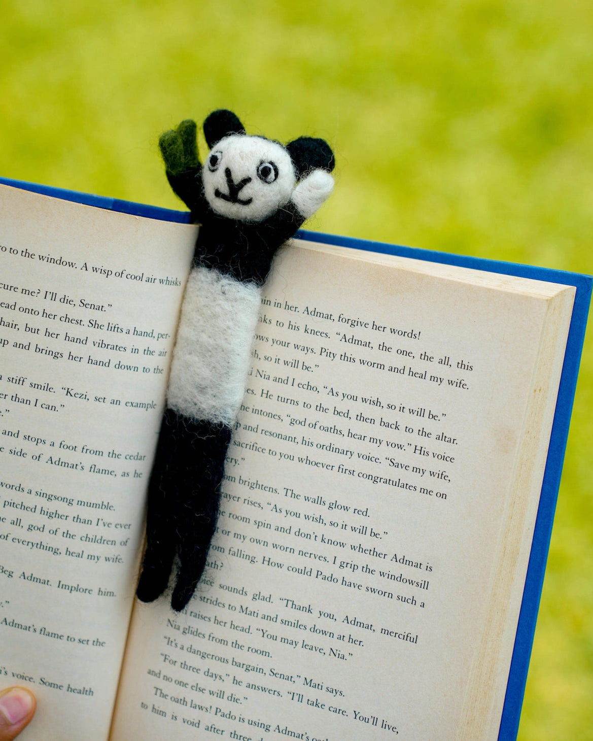 Handmade Felted Panda Bookmark