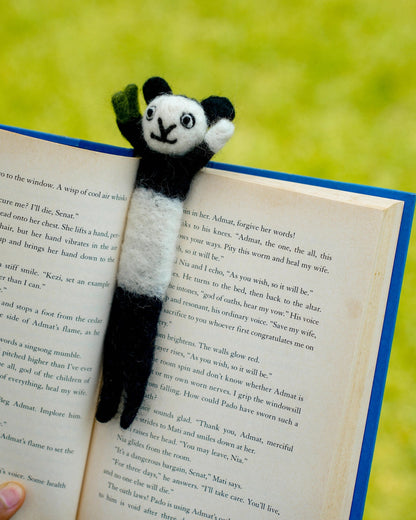 Handmade Felted Panda Bookmark
