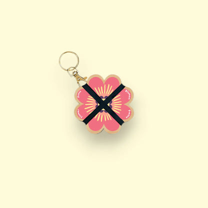 Keyring Flower Press - Oranges & Pinks