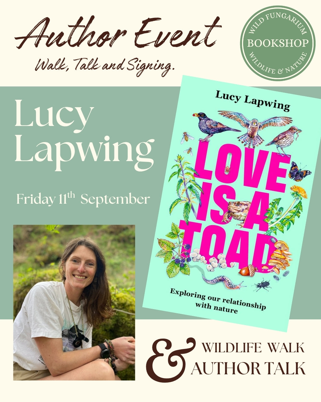 11th September - Lucy Lapwing 'Love is a Toad' - Author Talk