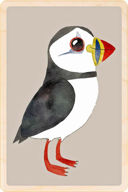 Puffin Wooden Postcard