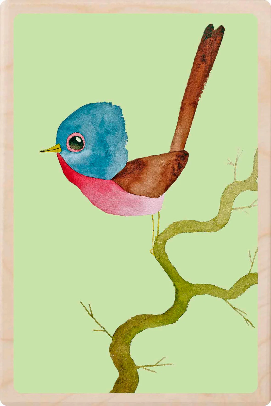 Warbler Wooden Postcard
