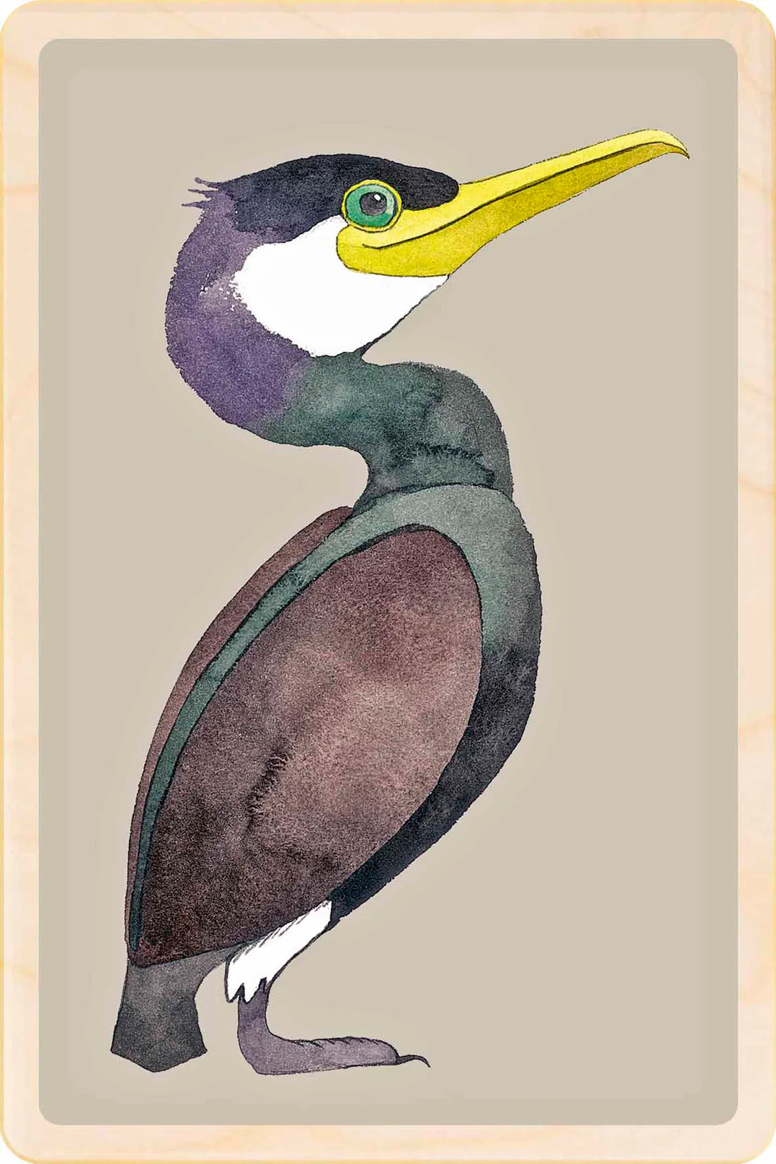 Cormorant Wooden Postcard