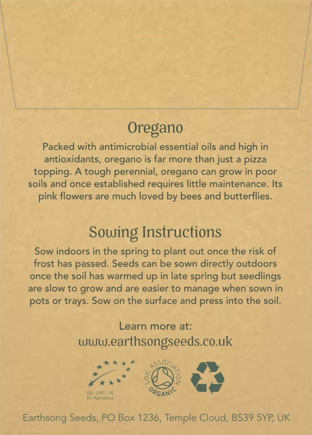 Oregano - Seed Packet