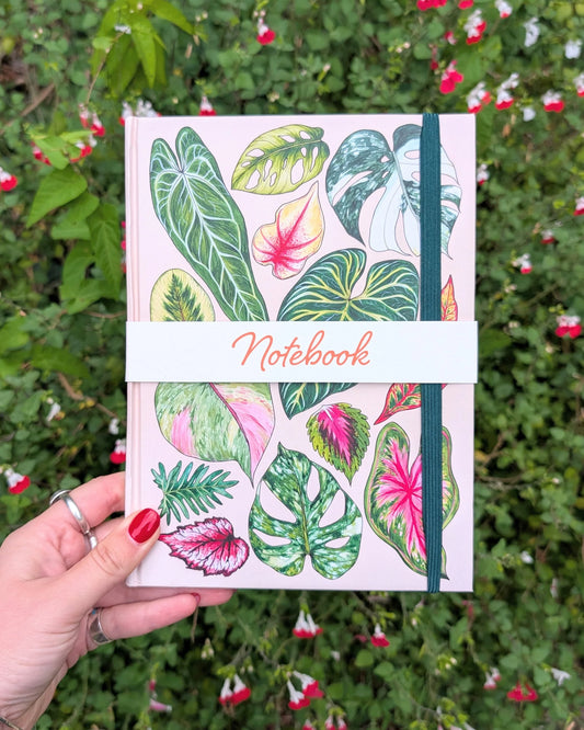 Tropical Leaves - A5 Blank Notebook